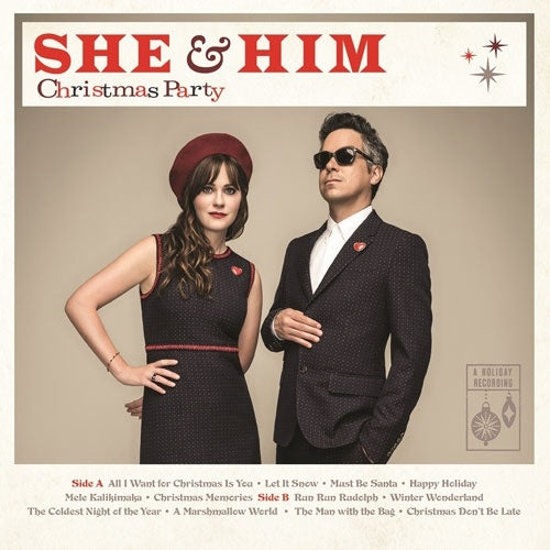 She & Him - Christmas Party - Import Black Friday/Snowfalke White Vinyl LP Record