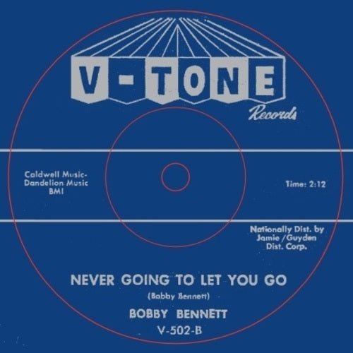 Bobby Bennett - Never Going To Let You Go / Alone With My Tears - Import Vinyl 7 inch Single Record
