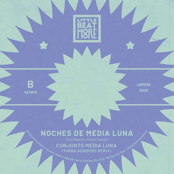 Conjunto Media Luna - Noches De Media Luna Incl. Turbo Sonidero Remix - Import Blue Clear Vinyl 7" Single Record