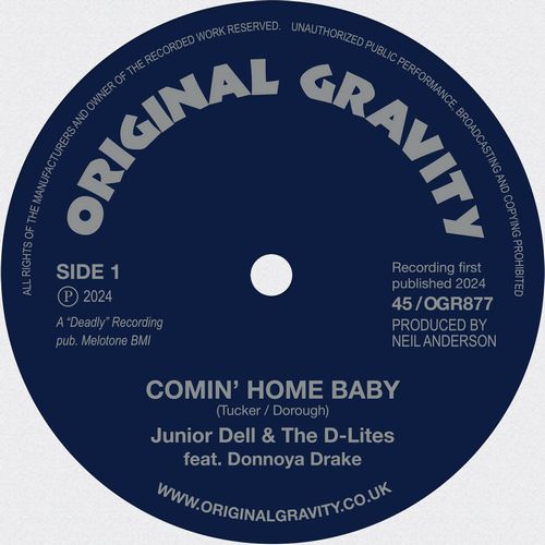 Junior Dell & The D-Lites - Comin Home Baby - Import 7 Inch Single Record