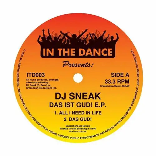 Dj Sneak - Das Ist Gud! Ep - Import Vinyl 12 Inch Record