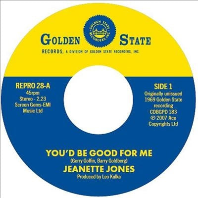 Jeanette Jones - You'd Be Good For Me/Cut Loose - Import Vinyl 7 Inch Single Record Limited Edition