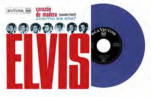 Elvis Presley - Corazon De Madera Spain Ver - Import Blue Vinyl 7 inch Single Record