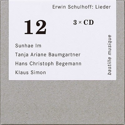 Im Sunhae, Tanya Ariane Balmgartner, Hans Christoph Begemann, Michael Fabiano - Sçïmtliche Lieder-Erwin Schulhoff (1894-1942) - Import 3 CD