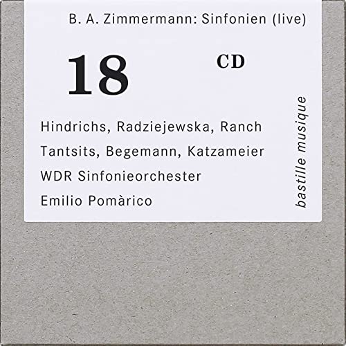 Zimmermann, Bernd Alois (1918-70) - Symponies: Pomarico / Cologne Rso Hindrichs Radziejewska Ranch Tantsits Begemann Katzameier - Import CD