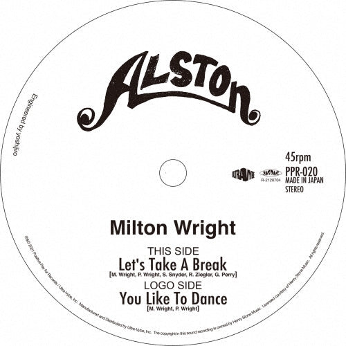 Milton Wright - Let's Take A Break/You Like To Dance - Japan Vinyl 7inch Single Record Limited Edition