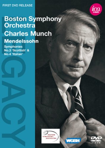 Mendelssohn (1809-1847) - Mendelssohn Symphonies No, 3, 4, Mozart Masonic Funeral Music : Munch / Boston Symphony Orchestra (1959, 1958) - Import DVD