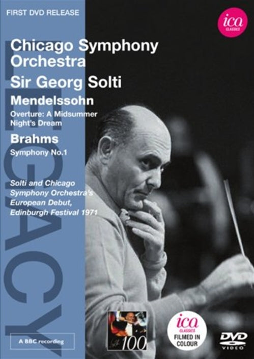 Brahms (1833-1897) - Brahms Symphony No.1, Mendelssohn Ein Sommernachtstraum Overture : Solti / Chicago Symphony Orchestra (1971) - Import DVD