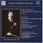 Anonymous String Quartet - Kreisler: Complete Concerto Recordings, Volume 3 - Import CD