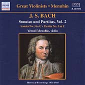 Yehudi Menuhin - J.S. Bach: Sonatas and Partitas for Unaccompanied Violin BWV 1005, 1006 (Menu In) (1934 - 1944) - Import CD