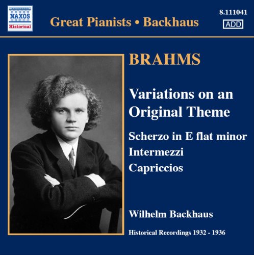 Brahms (1833-1897) - Piano Works: Backhaus(1932-1936) - Import CD