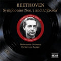 Herbert Von Karajan - Beethoven: Symphonies No.1, No.3 "Eroica" / Herbert von Karajan, Philharmonia Orchestra - Import CD