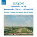 Kevin Mallon - Haydn: Symphonies Vol.34 - No.62, 107, 108, La Vera Costanza Overture, Lo Speziale Overture / Kevin Mallon(cond), Toronto Chamber Orchestra - Import CD