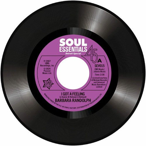 Barbara Randolph - I Got A Feeling / My Love Is Your Love (Forever) - Import 7inch Single Record