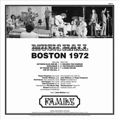 Family - Boston Music Hall 1972 - Import Vinyl LP Record Limited Edition