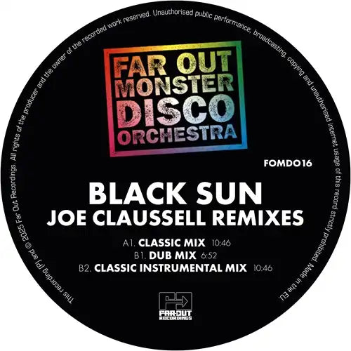 Far Out Monster Disco Orchestra - Black Sun (Joaquin Joe Claussell Sacred Rhythm Remixes) - Import Vinyl 12 inch Record