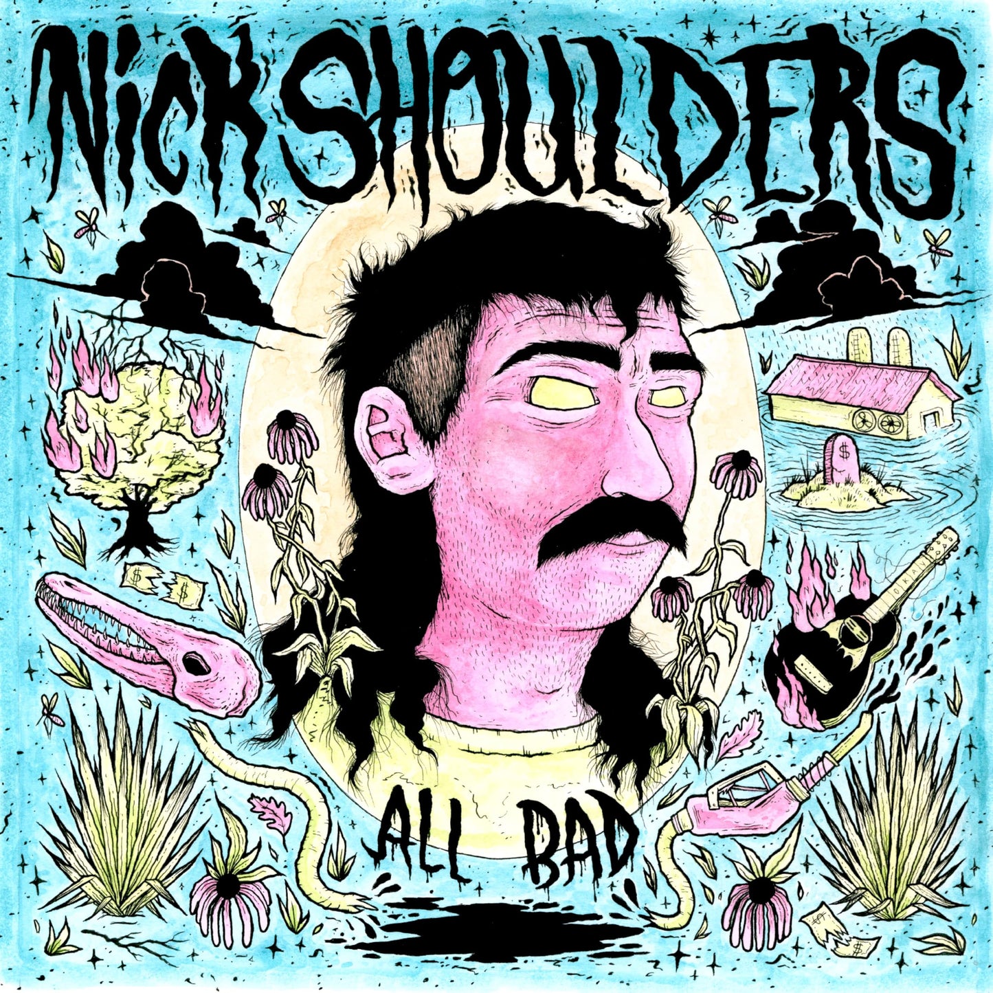 Nick Shoulders - All Bad - Import Transparent Pink Vinyl LP Record