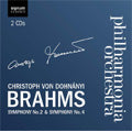Christoph Von Dohnanyi - Brahms: Symphony No. 2 / Symphony No. 4 - Import 2 CD