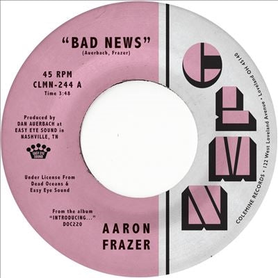 Aaron Frazer - Bad News / Done Lyin' - Import Coloured Vinyl 7 Inch Single Record