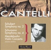 Guido Cantelli - Schumann : Symphony no 4, Schubert : Symphony no 2, Mendelssohn : Violin Concerto / Heifetz, Cantelli, New York PO - Import CD
