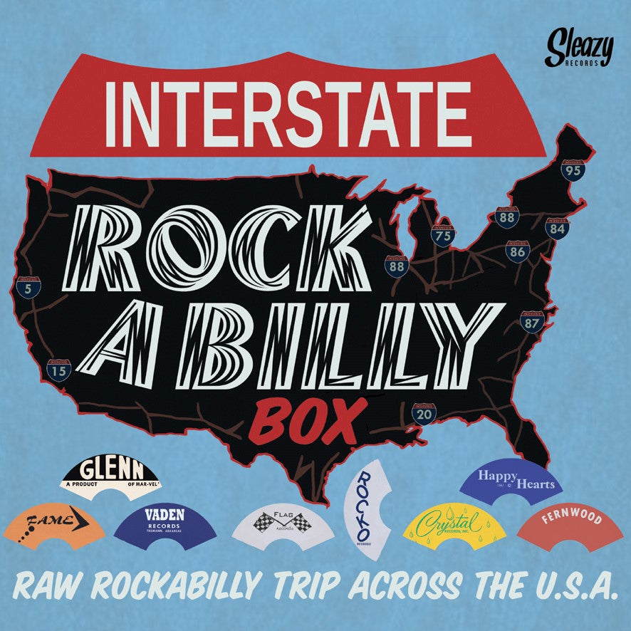 V.A. (Oldies) - Interstate Rockabilly - Raw Rockabilly Trip Across The U.S.A. - Import Vinyl 7 Inch Single Record x8 Box Set