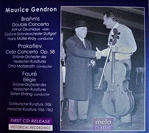 Brahms (1833-1897) - "Brahms Double Concerto, Prokoviev Cello Concerto, Faure Elegie : Gendron(Vc)Grumiaux(Vn) Muller-Kray / SWD SO, etc (1956, 60)" - Import CD