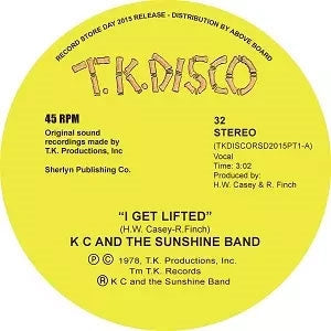 KC & The Sunshine Band - I Get Lifted(Todd Terje Edit) - Import Yellow Vinyl 10 inch Recurd Limited Edition