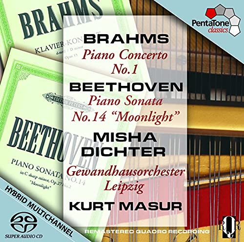 Brahms (1833-1897) - Brahms Piano Concerto No, 1, Beethoven Sonata No, 14, : Dichter, Masur / Gewandhausorchester - Import SACD Hybrid