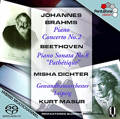 Brahms (1833-1897) - Brahms Piano Concerto No, 2, Beethoven Sonata No, 8, : Dichter, Masur / Gewandhausorchester - Import SACD Hybrid