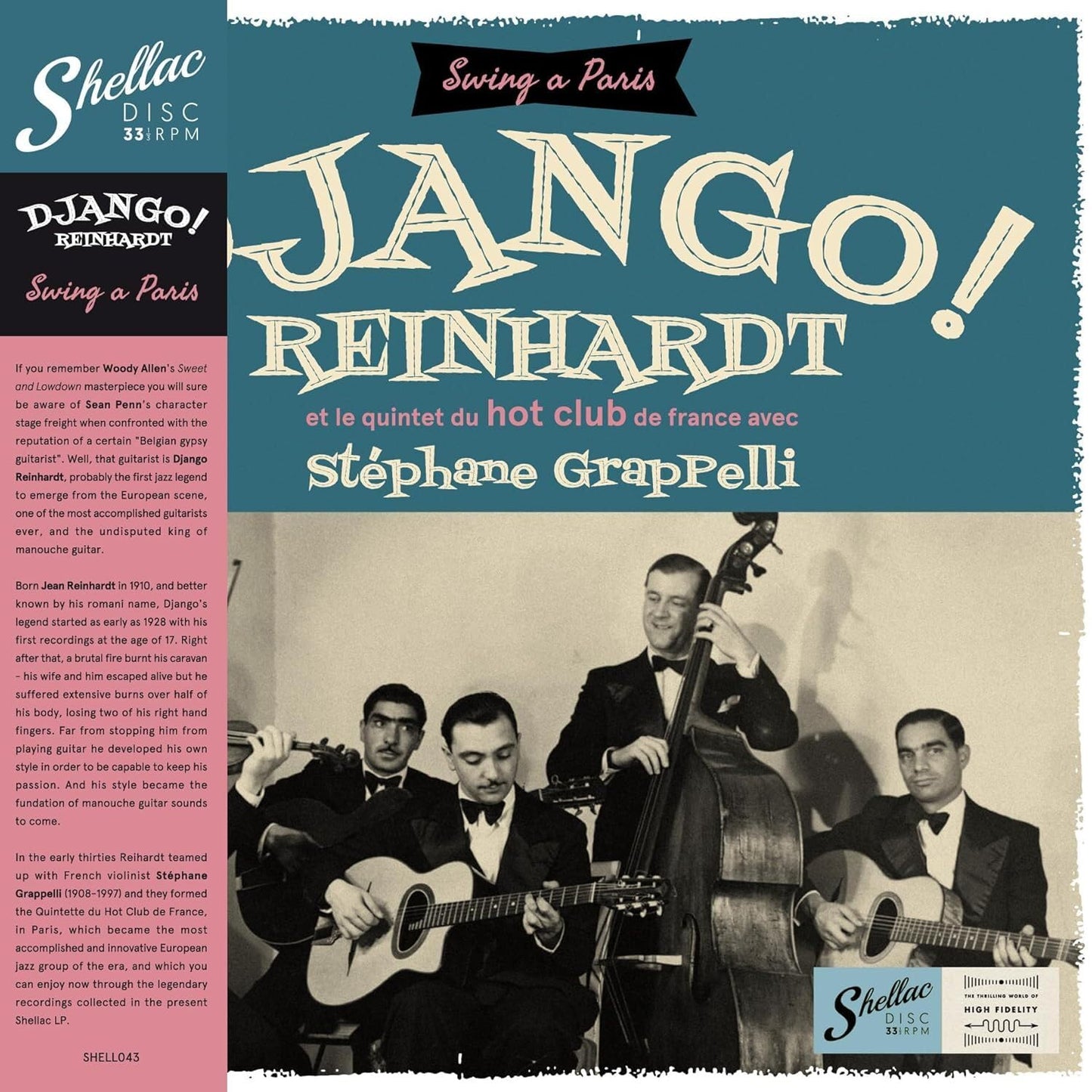 Django Reinhardt - Et Le Quintet Du Hot Club De France Avec Stephane - Import Vinyl LP Record