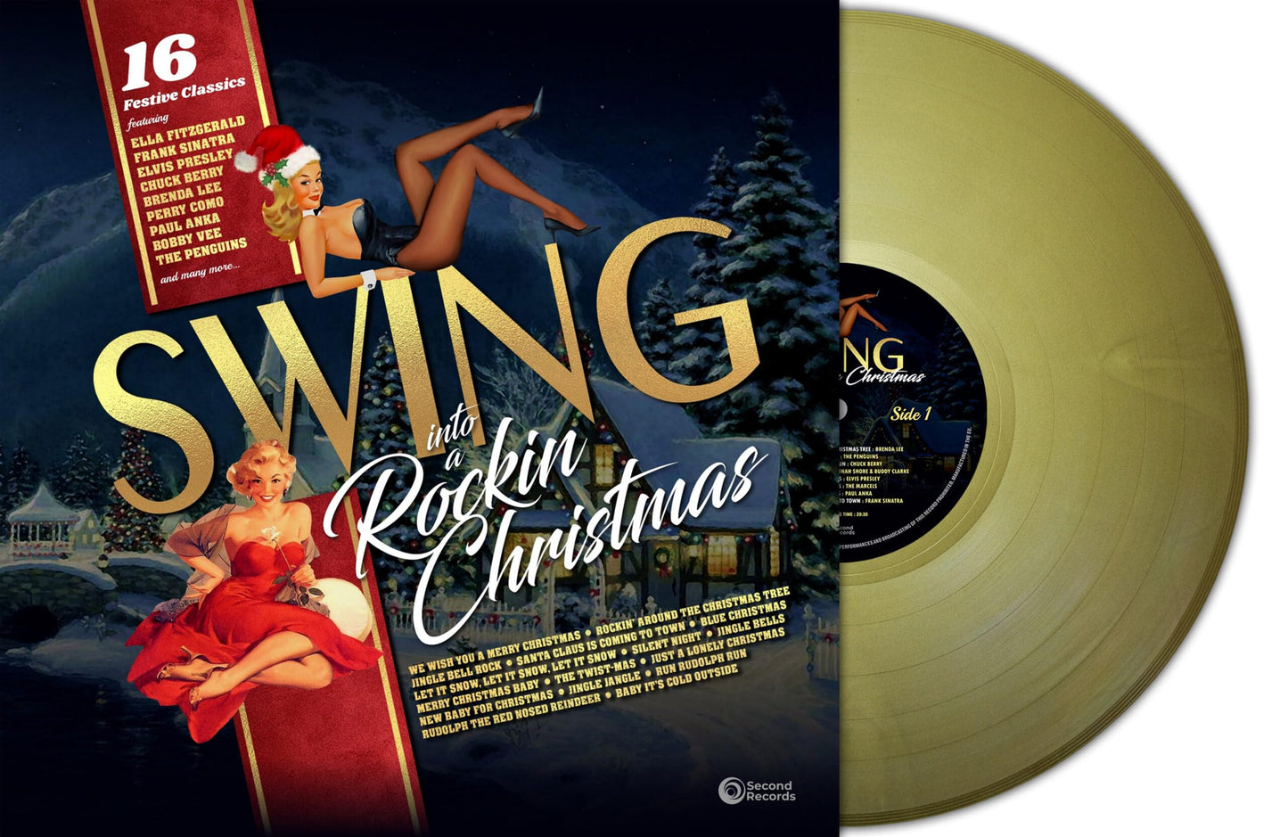 Various Artists - Swing Into A Rockin' Christmas - 16 Festive Classics - Import Gold Vinyl LP Record