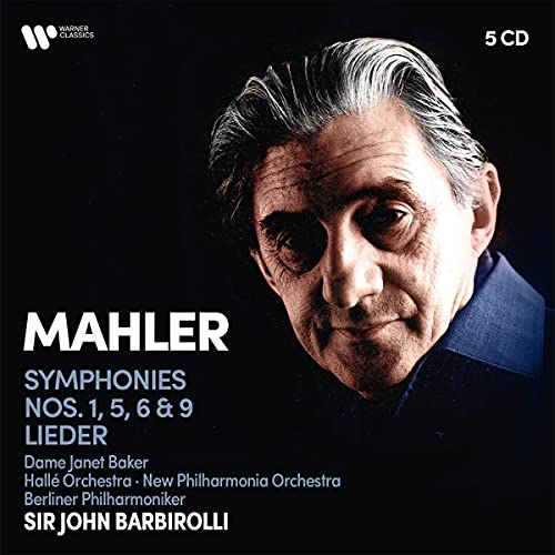Mahler (1860-1911) - Symphonies Nos.1, 5, 6, 9, Lieder : John Barbirolli / Berlin Philharmonic, New Philharmonia, Halle Orchestra, Janet Baker(Ms)(5CD) - Import 5 CD Box
