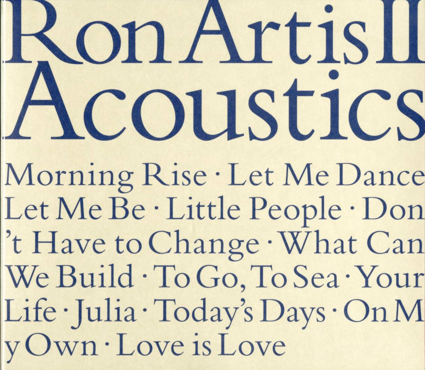 Ron Artis Ii - Acoustics - Japan CD