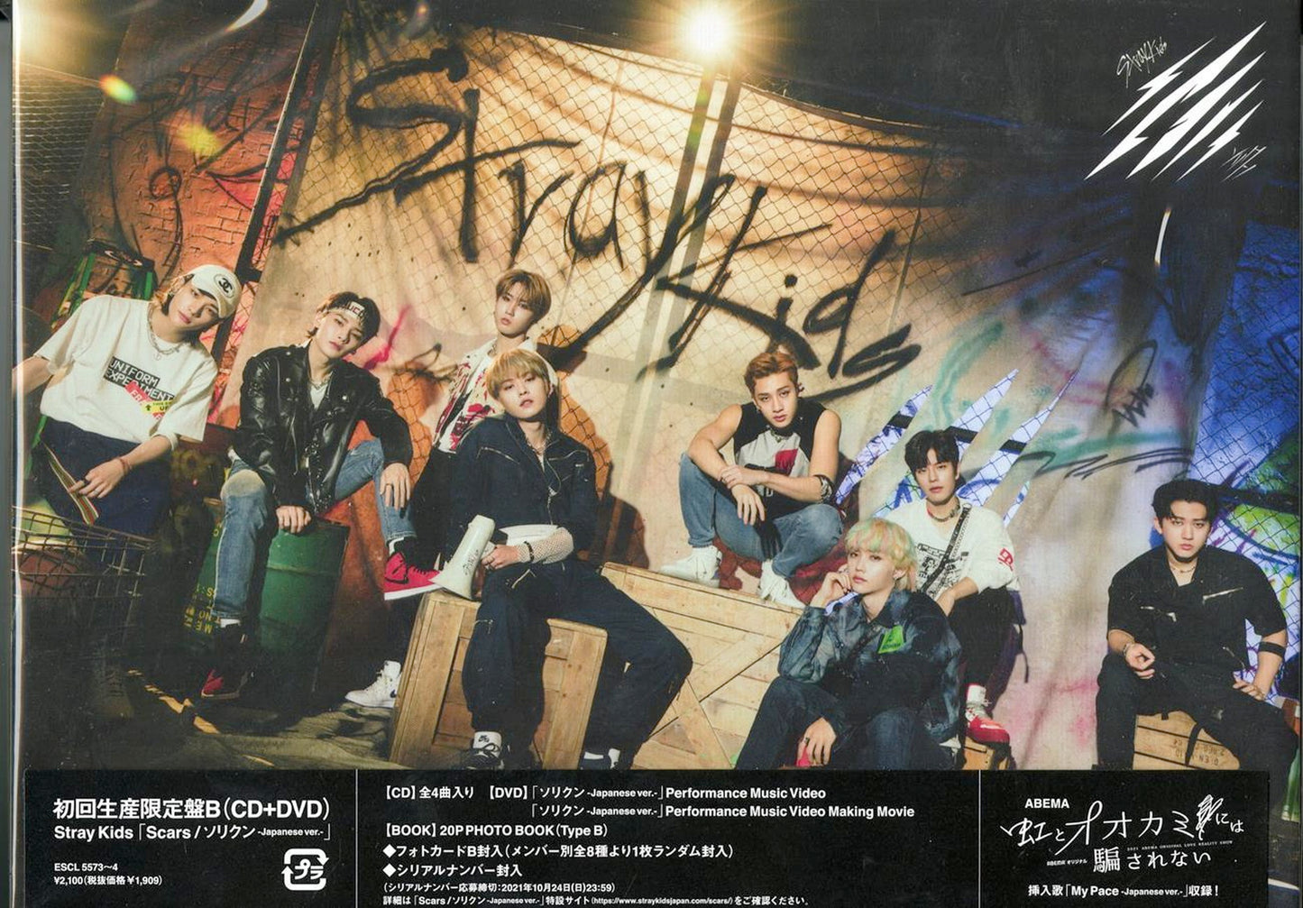 Stray Kids - Scars / Thunderous (Sorikun) - Japanese ver. - (Type-B) - Digipak CD+DVD+Book Limited Edition