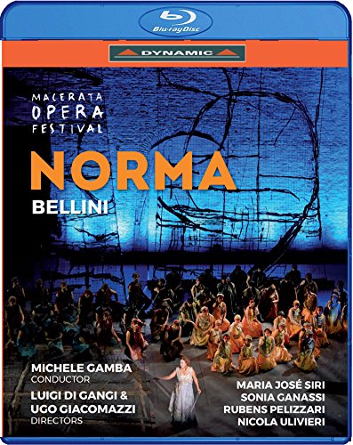 Michele Gamba, Marquisiana Philharmonic Orchestra, Marciano Vincenzo Bellini Chorus, Rubens Perizzari - Bellini (1801-1835) Norma : Gangi & Giacomazzi, M.Gamba / Marchigiana Philharmonic, Siri, Ganassi, Pelizzari, Ulivieri, Etc - Import Blu-ray Disc