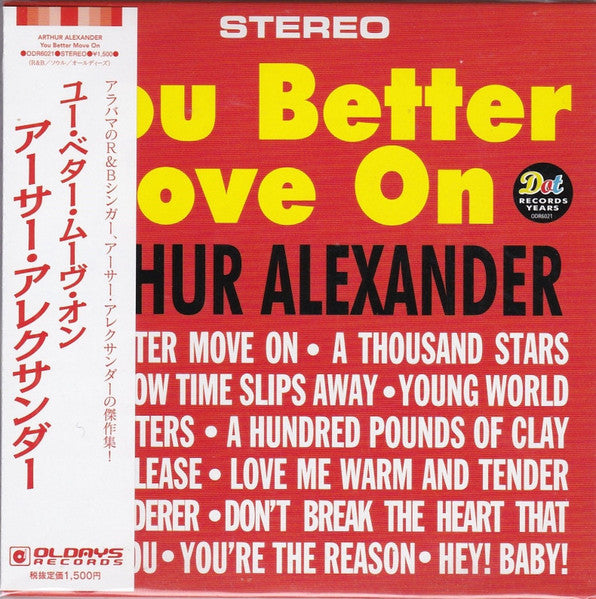 Arthur Alexander – You Better Move On - Japan Mini LP CD Bonus Tracks