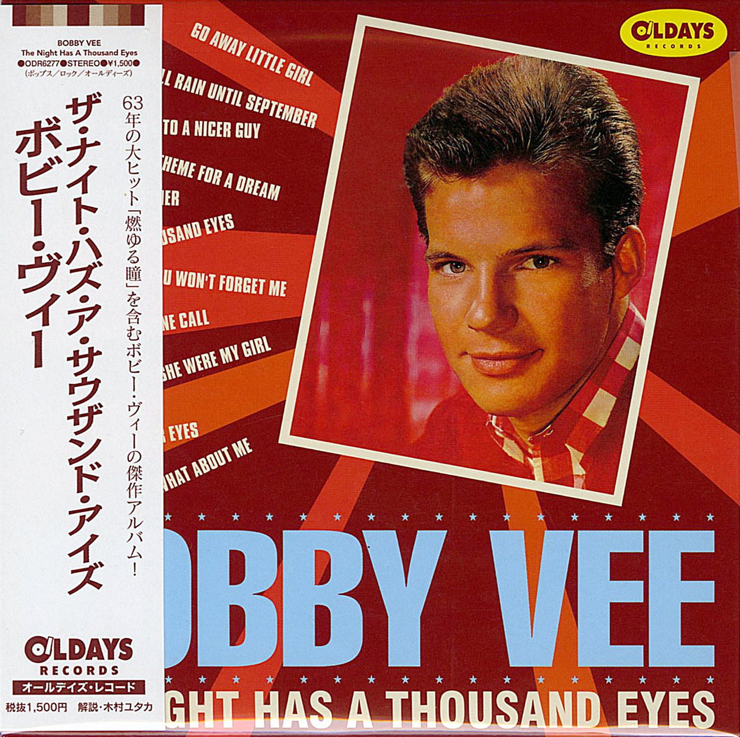 Bobby Vee - The Night Has A Thousand Eyes - Japan Mini LP CD Bonus Track