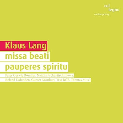 Lang, Kraus (1971-) - Missa Beati, Pauperes Spir: Romirer Pschenitschnikova Dahinden - Import CD