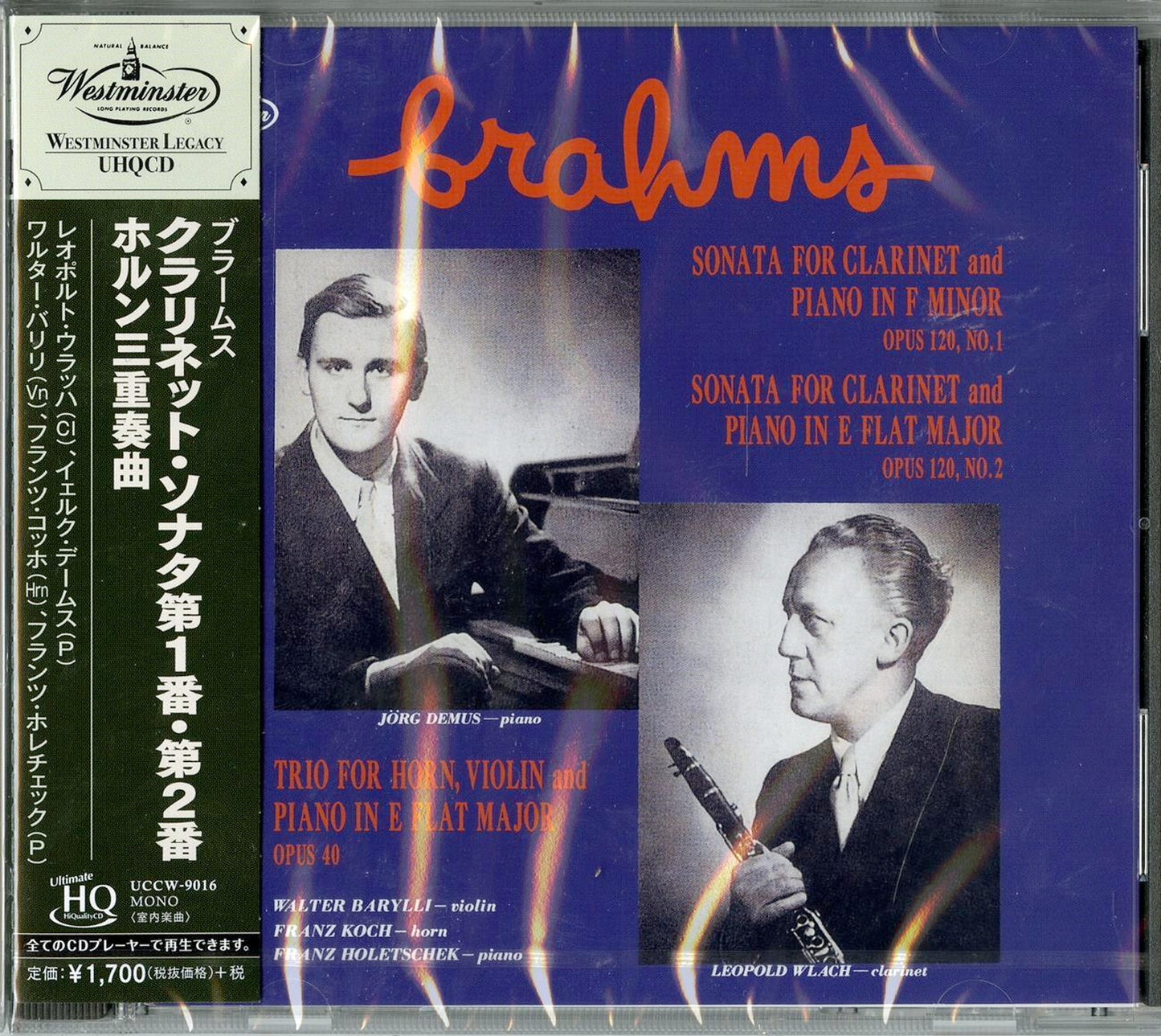 Leopold Wlach - Brahms: Sonatas For Clarinet And Piano Op. 120.1/2; Horn Trio In E Flat Major. Op. 40 - UHQCD Limited Edition