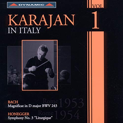 Bach (1685-1750) - Bach Magnificat, Honegger Symphony No, 3, : Karajan / Rome RAI Symphony Orchestra, Schwarzkopf, Gedda, etc (1953, 1954) - Import CD