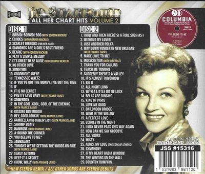 Jo Stafford - All Her Chart Hits, Vol. 2 - Import CD