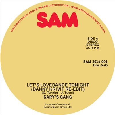 Gary'S Gang - Let's Lovedance Tonight (Danny Krivit Re-Edit) - Import Vinyl 12 Inch Record