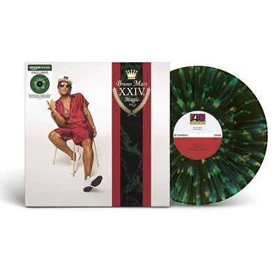 Bruno Mars - 24K・Magic - Import Translucent Forest Green With Opaque Spring Green And Custard Splatter Vinyl LP Record Limited Edition