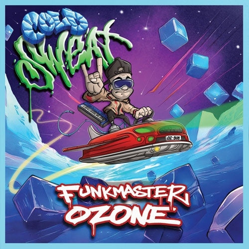 Funkmaster Ozone - Cold Sweat / Bmx Ride On - Import Electric Blue Transparent color Vinyl 7 inch Single Record Limited Edition