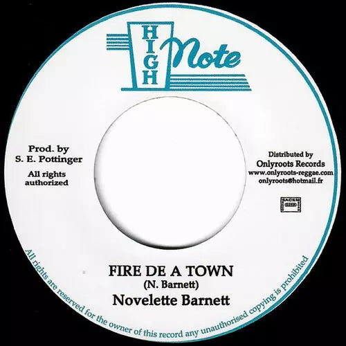 Novelette Barnett - Fire De A Town - Import 7 Inch Single Record