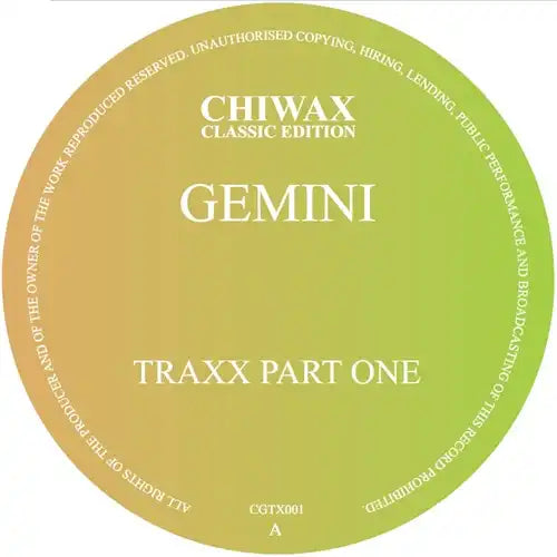 Gemini (Chicago) - Gemini Traxx Part One - Import 12 inch Record