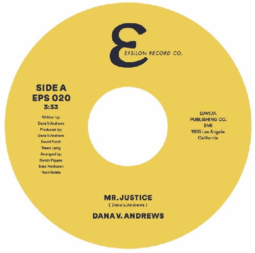 Dana V Andrews - Mr Justice - Import Vinyl 7 inch Single Record