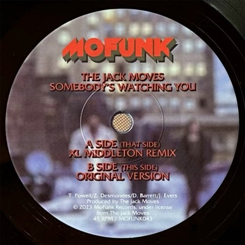 Jack Moves - Somebody'S Watching You (Xl Middleton Remix) - Import Vinyl 7" Single Record