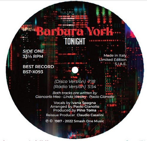 Barbara York - Tonight - Import 12inch Record