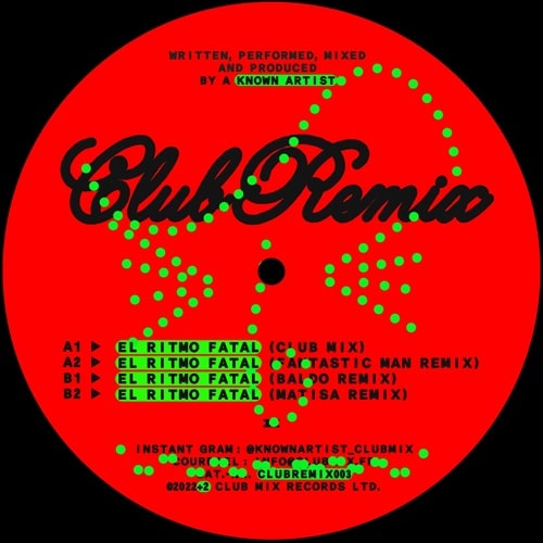 Known Artist - Clubremix003 - Import Vinyl 12 inch Record